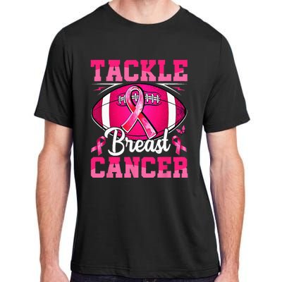 Tackle Breast Cancer Warrior Ribbon Football Adult ChromaSoft Performance T-Shirt