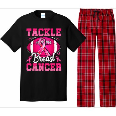 Tackle Breast Cancer Warrior Ribbon Football Pajama Set