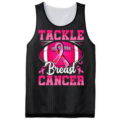 Tackle Breast Cancer Warrior Ribbon Football Mesh Reversible Basketball Jersey Tank