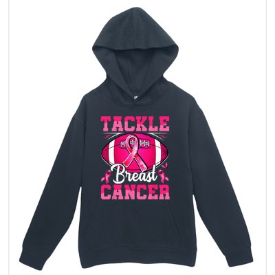 Tackle Breast Cancer Warrior Ribbon Football Urban Pullover Hoodie