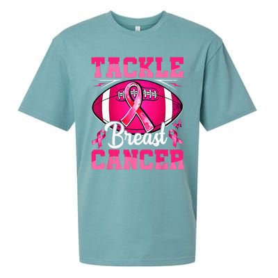 Tackle Breast Cancer Warrior Ribbon Football Sueded Cloud Jersey T-Shirt