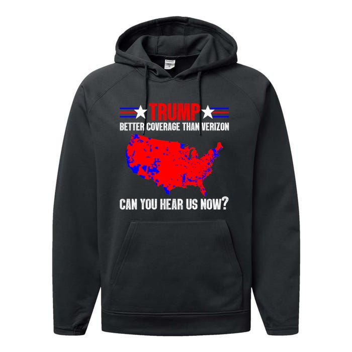 Trump Better Coverage Than Verizon Can You Hear Us Now Performance Fleece Hoodie