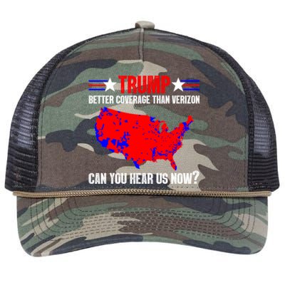 Trump Better Coverage Than Verizon Can You Hear Us Now Retro Rope Trucker Hat Cap