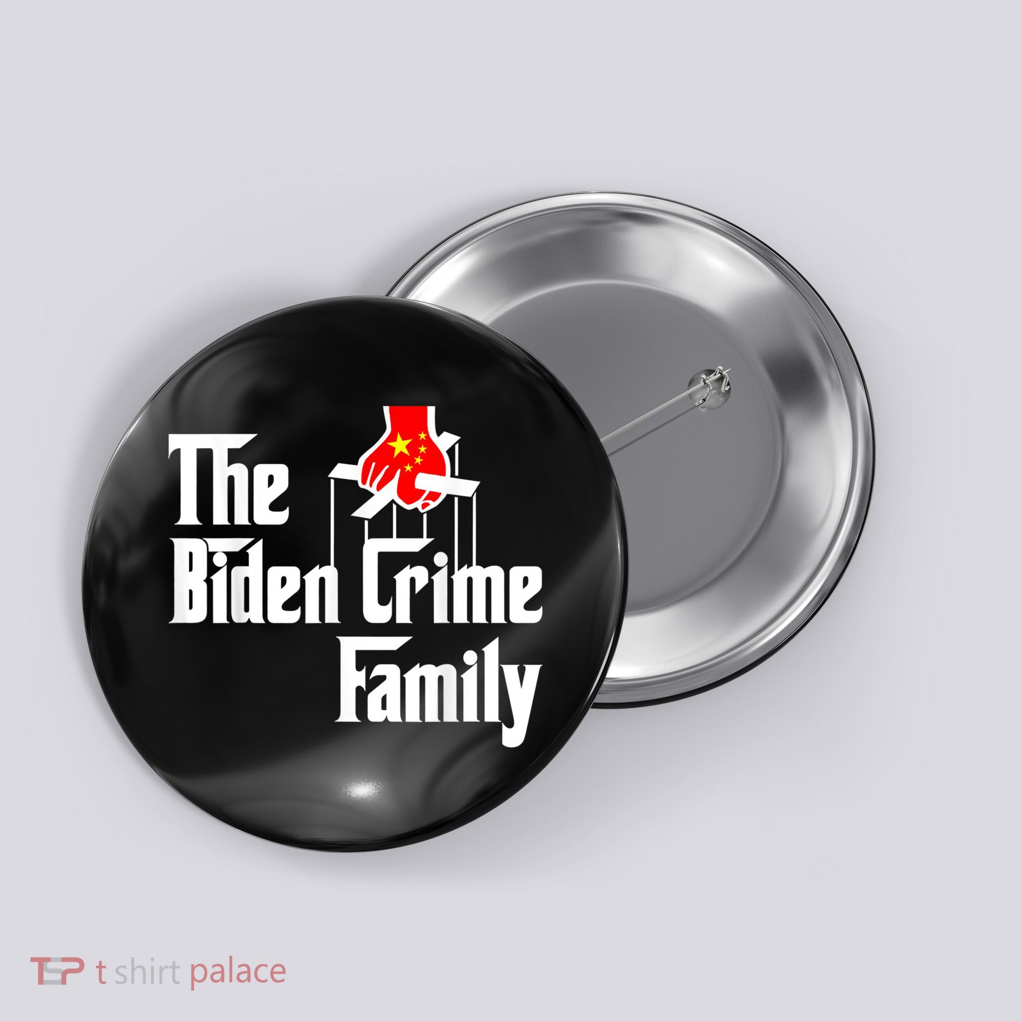The Biden Chinese Crime Family Puppet Humor Anti Against Button