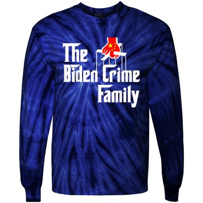 The Biden Chinese Crime Family Puppet Humor Anti Against Tie-Dye Long Sleeve Shirt