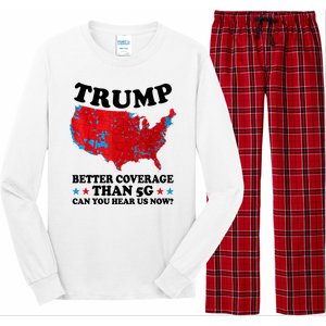 Trump Better Coverage Than 5g Can You Hear Us Now Usa Funny Long Sleeve Pajama Set