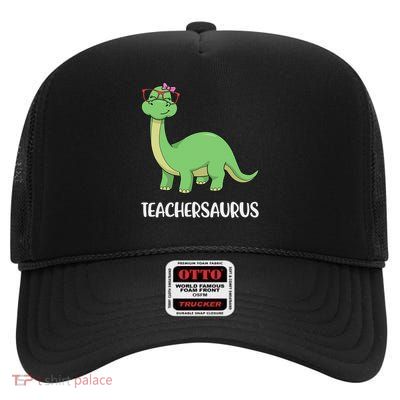 Teachersaurus Black, Cotton Blend High Crown Mesh Back Trucker Hat