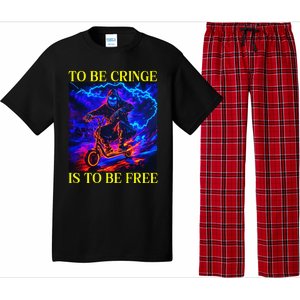 To Be Cringe Is To Be Free Funny Cringey Pajama Set