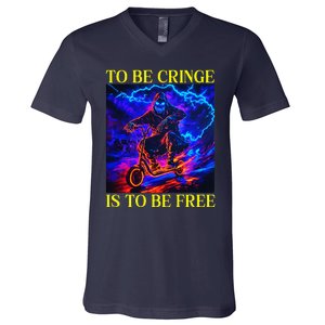 To Be Cringe Is To Be Free Funny Cringey V-Neck T-Shirt