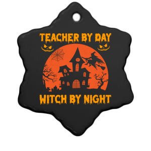 Teacher By Day Witch By Night Halloween Costume For Teachers Cool Gift Ceramic Star Ornament