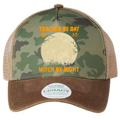 Teacher By Day Witch By Night Halloween Costume For Teachers Gift Legacy Tie Dye Trucker Hat