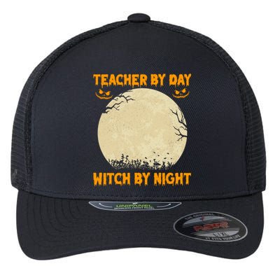 Teacher By Day Witch By Night Halloween Costume For Teachers Gift Flexfit Unipanel Trucker Cap