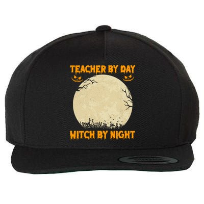 Teacher By Day Witch By Night Halloween Costume For Teachers Gift Wool Snapback Cap