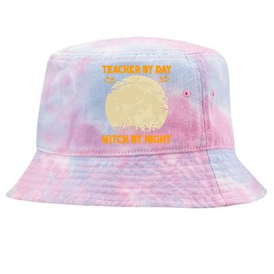 Teacher By Day Witch By Night Halloween Costume For Teachers Gift Tie-Dyed Bucket Hat