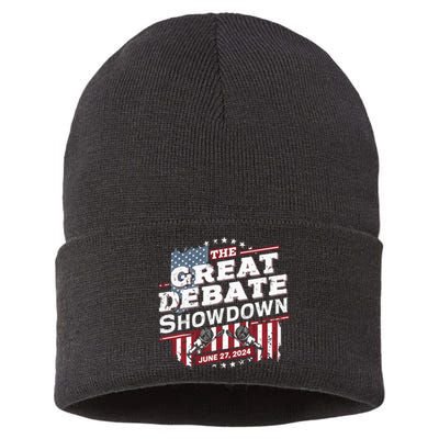 Trump Biden Debate June 27 Presidential Election 2024 Sustainable Knit Beanie