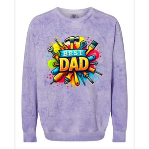 The Best Dad Tools Handyman Colorblast Crewneck Sweatshirt