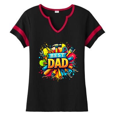 The Best Dad Tools Handyman Ladies Halftime Notch Neck Tee