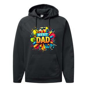 The Best Dad Tools Handyman Performance Fleece Hoodie