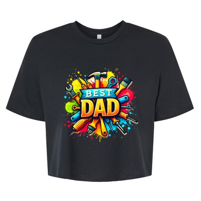 The Best Dad Tools Handyman Bella+Canvas Jersey Crop Tee