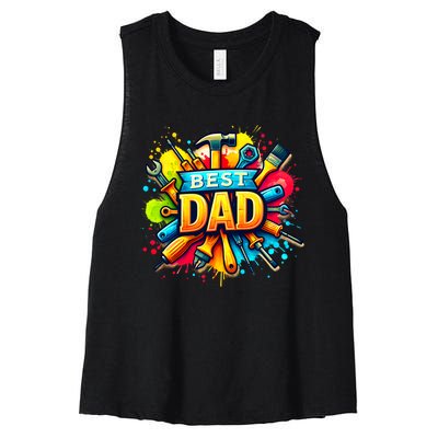 The Best Dad Tools Handyman Women's Racerback Cropped Tank