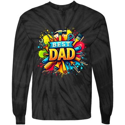 The Best Dad Tools Handyman Tie-Dye Long Sleeve Shirt