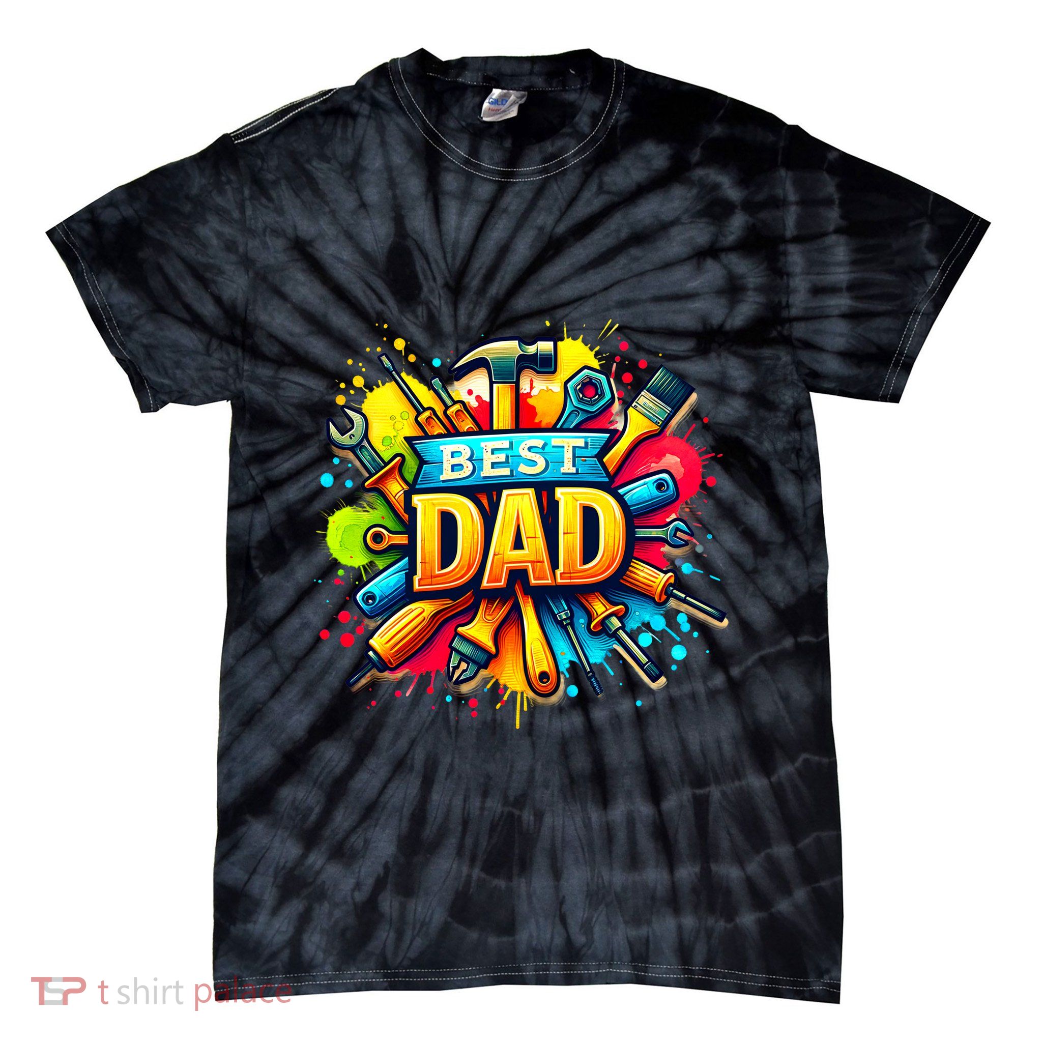 The Best Dad Tools Handyman Tie-Dye T-Shirt