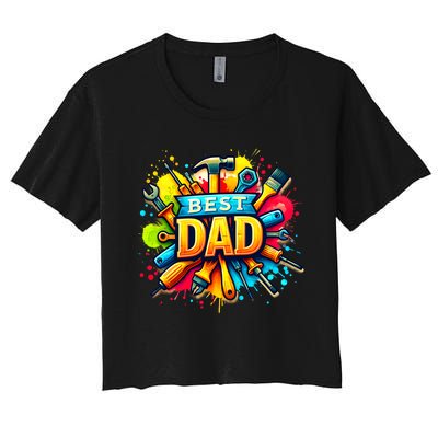 The Best Dad Tools Handyman Women's Crop Top Tee