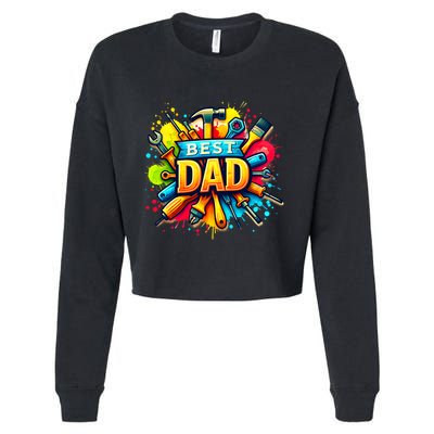 The Best Dad Tools Handyman Cropped Pullover Crew