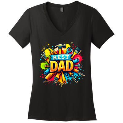 The Best Dad Tools Handyman Women's V-Neck T-Shirt