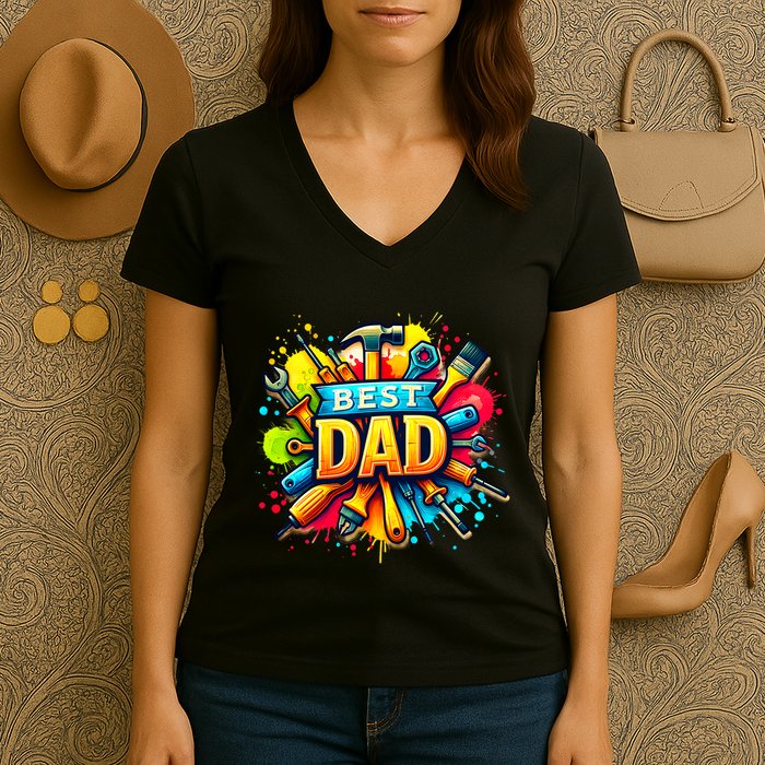 The Best Dad Tools Handyman Women's V-Neck T-Shirt
