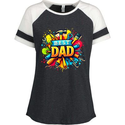 The Best Dad Tools Handyman Enza Ladies Jersey Colorblock Tee