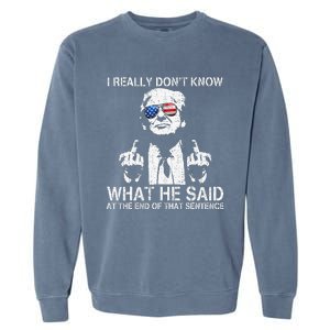 Trump Biden Debate Presidential Debate 2024 Funny Garment-Dyed Sweatshirt