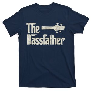 The Bassfather Distressed Bass Player Dad Fathers Day T-Shirt