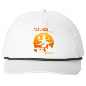 Teacher By Day Witch By Night Halloween Witch Great Gift Snapback Five-Panel Rope Hat