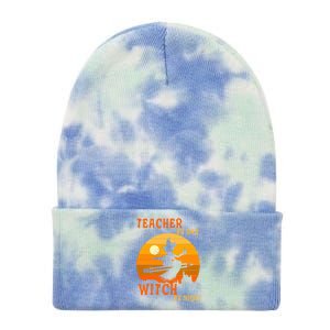 Teacher By Day Witch By Night Halloween Witch Great Gift Tie Dye 12in Knit Beanie