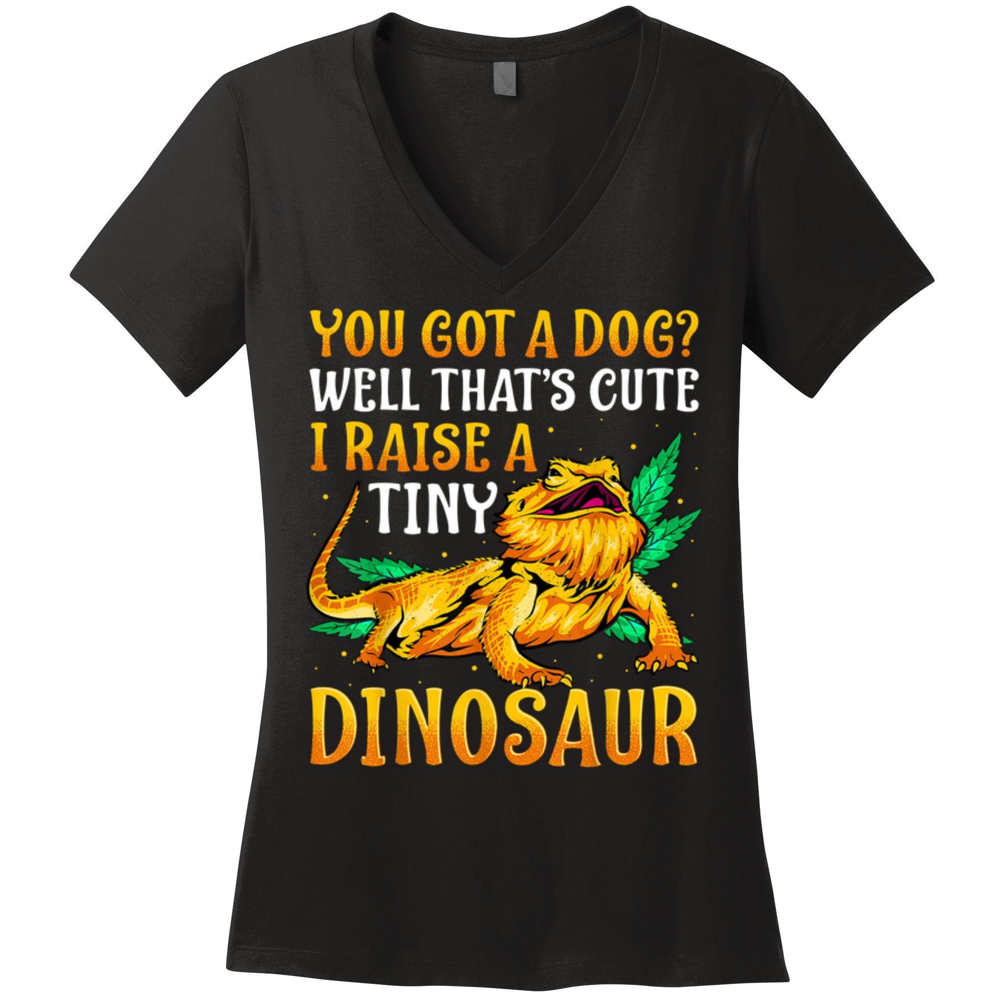 The Bearded Dragon Shirt Pet Reptile Lizard Lover Women's V-Neck T-Shirt