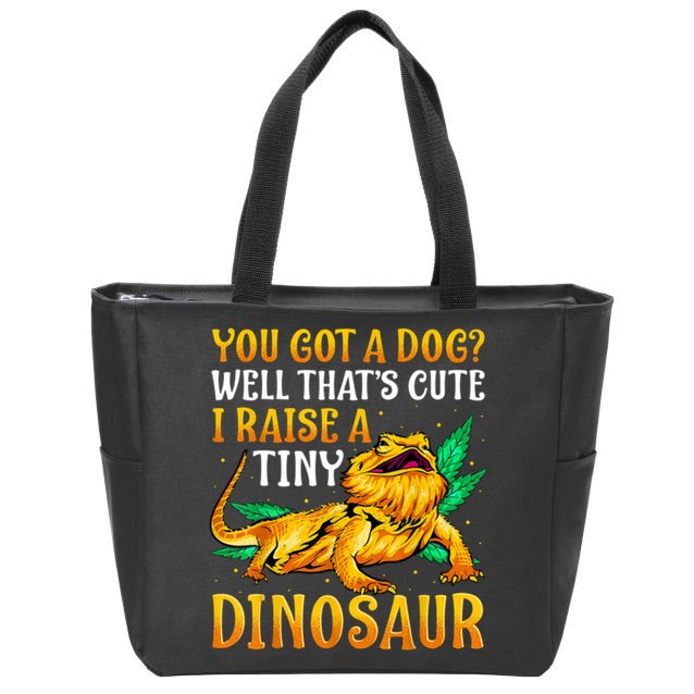 The Bearded Dragon Shirt Pet Reptile Lizard Lover Zip Tote Bag