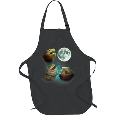 Three Bearded Dragons Howl At Moon 3 Wolfs Wolves Parody Apron