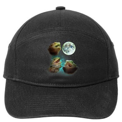 Three Bearded Dragons Howl At Moon 3 Wolfs Wolves Parody 7-Panel Snapback Hat