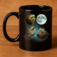 Three Bearded Dragons Howl At Moon 3 Wolfs Wolves Parody 11oz C Handle Ceramic Mug