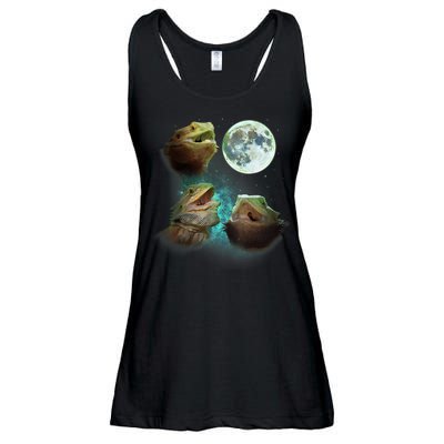 Three Bearded Dragons Howl At Moon 3 Wolfs Wolves Parody Ladies Essential Flowy Tank
