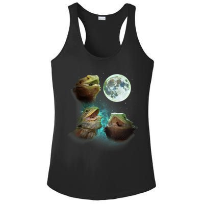 Three Bearded Dragons Howl At Moon 3 Wolfs Wolves Parody Ladies PosiCharge Competitor Racerback Tank