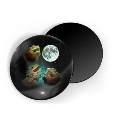 Three Bearded Dragons Howl At Moon 3 Wolfs Wolves Parody Magnet
