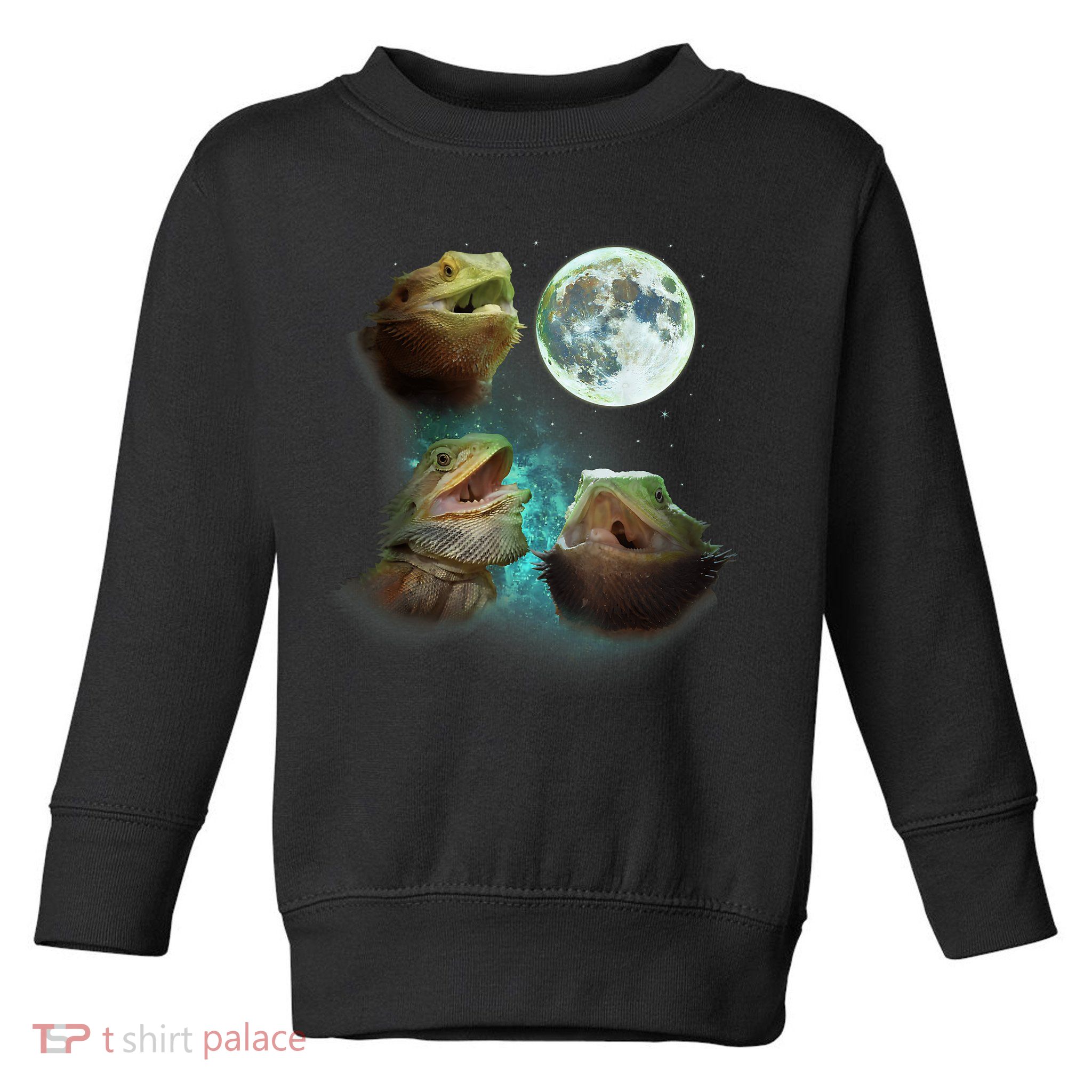 Three Bearded Dragons Howl At Moon 3 Wolfs Wolves Parody Toddler Sweatshirt