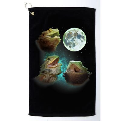 Three Bearded Dragons Howl At Moon 3 Wolfs Wolves Parody Golf Towel