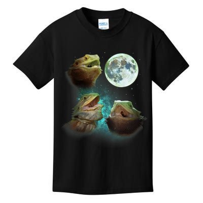 Three Bearded Dragons Howl At Moon 3 Wolfs Wolves Parody Kids T-Shirt