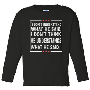 Trump Biden Debate Presidential Debate 2024 Funny Toddler Long Sleeve Shirt