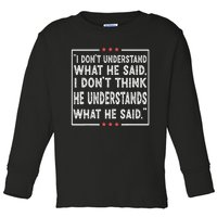 Trump Biden Debate Presidential Debate 2024 Funny Toddler Long Sleeve Shirt