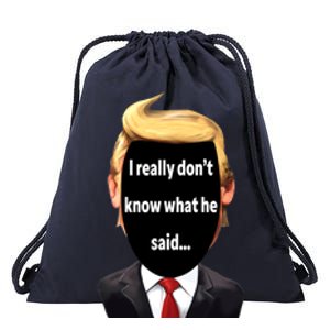 Trump Biden Debate 2024 I Really Dont Know What He Said Drawstring Bag