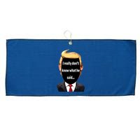 Trump Biden Debate 2024 I Really Dont Know What He Said Large Microfiber Waffle Golf Towel